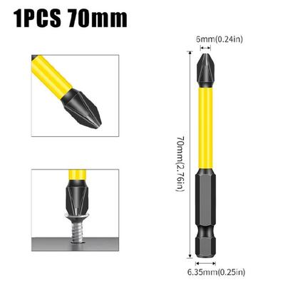 Screwdriver Bit Set Magnetic Crossing Driver Bit Set Impact Screwdriving Drill Bits Set 1/4Inch Hexagonal Shank