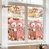 Santa Snowman Elk Stickers Christmas Window Clings, Cute Penguin Reindeer for Holiday Glass Clings Glass, Reusable Static PVC Decal Party Store Decor