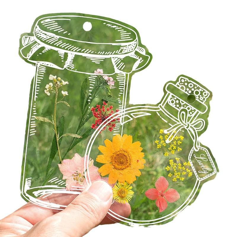 Handmade Dried Flower Bookmark - Spring Collection with Transparent Leaf Specimen