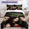 3pcs Duvet Cover Set (1*Duvet Cover + 2*Pillowcase, Without Core), The Vampire Diaries Print Soft All‑Season Bedding Set, Home Bedroom Decor Gift