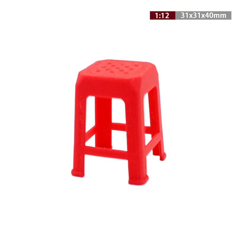 1Pc Dollhouse Miniature Plastic Stool Small Chair Model Doll House Mini Simulation Living Room Furniture Decor Toy Accessories