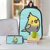 Chubby Pearl Cockatiel Backpack Boys Girls BookBag School Bag Shoulder Bags 3ps Insulated Lunch Bag Pencil Case