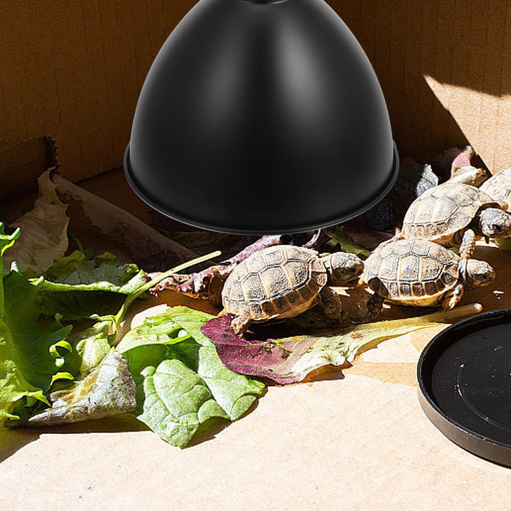 Reptile Heat Lamp Shade Iron Reflector Dome Lampshade Insulated for Reptile Box Lizard Snake Turtle
