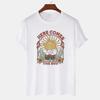 Summer Women Oversized Hippie Boho T Shirt Here Comes The Sun Graphic Tees Cotton Retro Tops Vintage Aesthetic Clothes Grunge