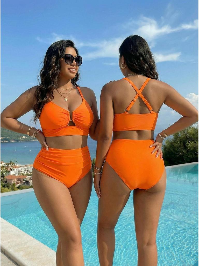 2026 Plus Size European & American Two-Piece Bikini - New Style & Sexy Beachwear
