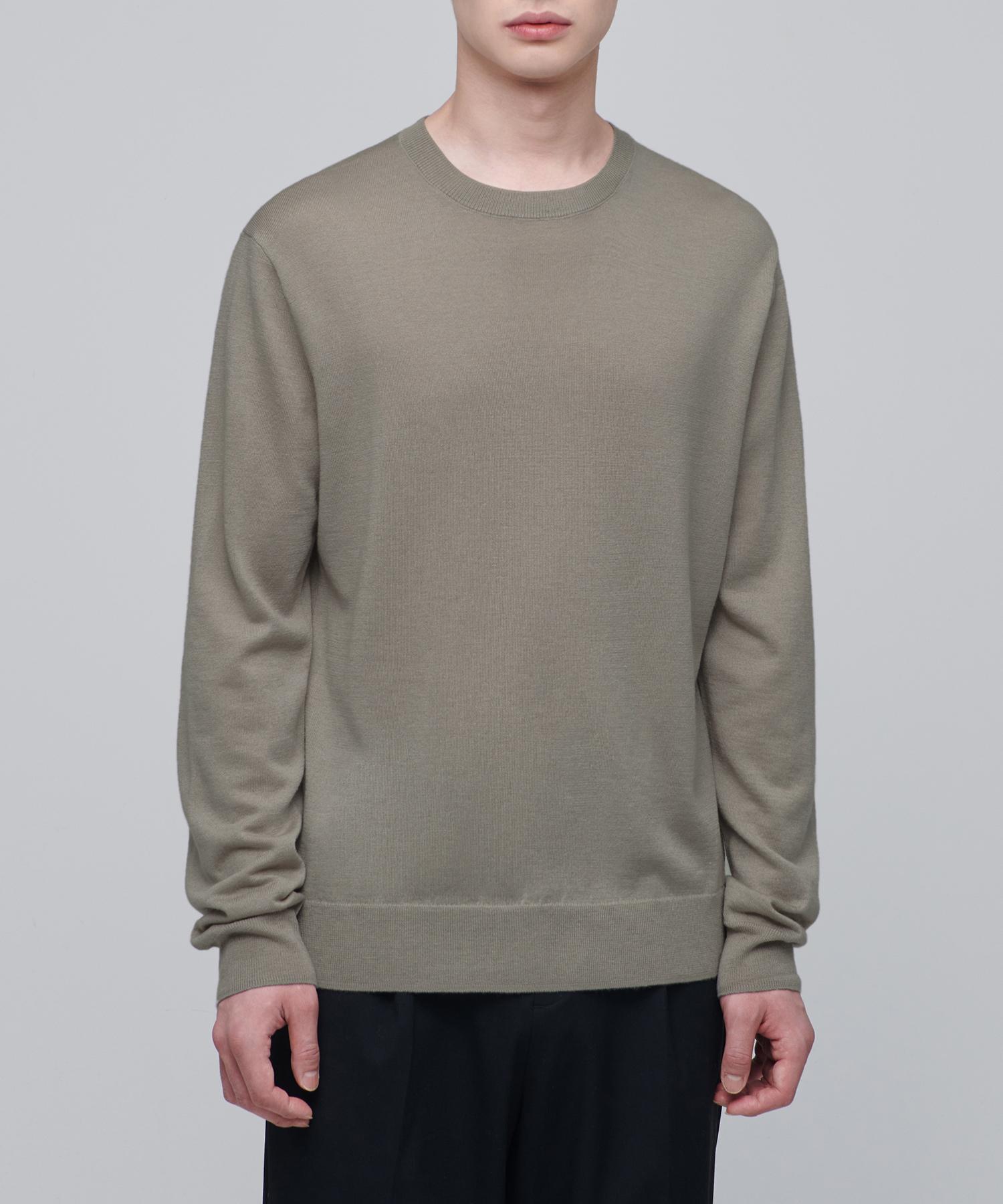 Musinsa Standard Merino Wool Blend High Gauge Crew Neck Knit [Dusty Beige] Dusty Beige/L