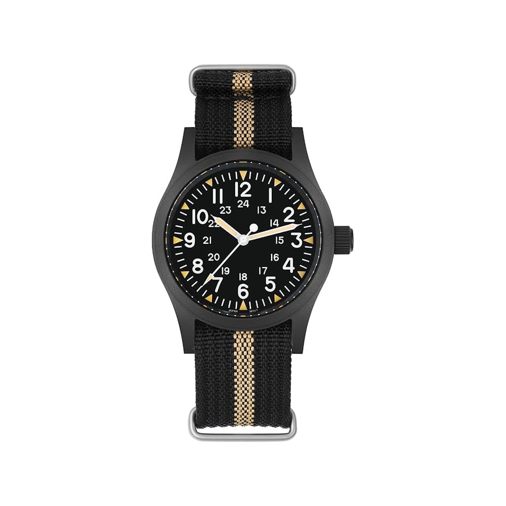 Militado ML05 Quartz Watch 38mm Dome Sapphire Crystal 100M Waterproof PVD Black Men s Retro Sweep Watch
