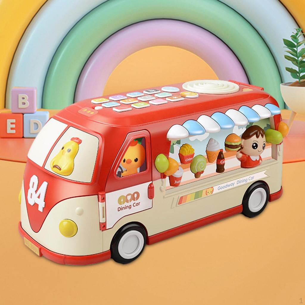 Baby Musical Bus Toys Busy Learning Food Toy Cartoon Intellectual School for Party