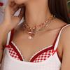Christmas Multilayer Clavicle Necklaces: European & American Style with Rice Beads & Polymer Clay