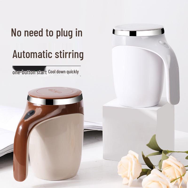 Automatic Electric Stirring Mug: Stainless Steel, Magnetic Rotation, Rechargeable for Coffee & Soy Milk