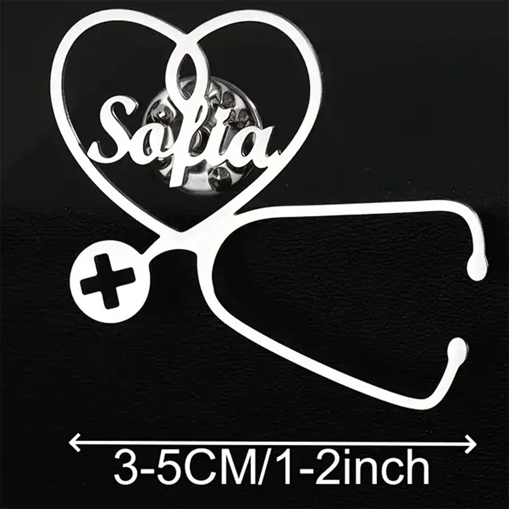 

Custom DR.DN. Doctor Nurse Name Brooch Stainless Steel Personalized Women Men Elegant Jewelry Brooches Clothing Accessories Gift