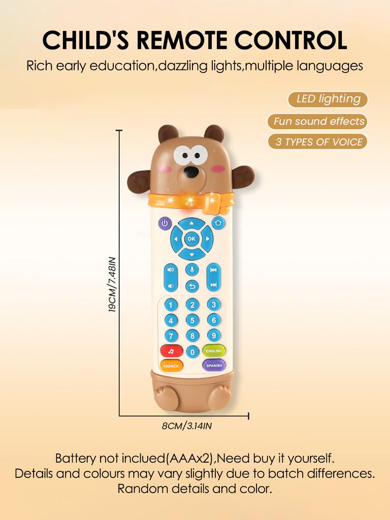 Kids English Learning TV Remote Control Toy with Music Early Education Role-play Simulation for Baby Development