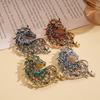 Vintage Rhinestone Horse Head Brooches for Women Zodiac Animal Pins Casual Party Accessories New Year Gifts Friends