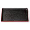 42cm Tray with a Feather Available In Black and Lacquerware Made In Dishwasher Safe J-kitchens Heat-Resistant Weave, Red, Non-Slip, Heat-Resistant