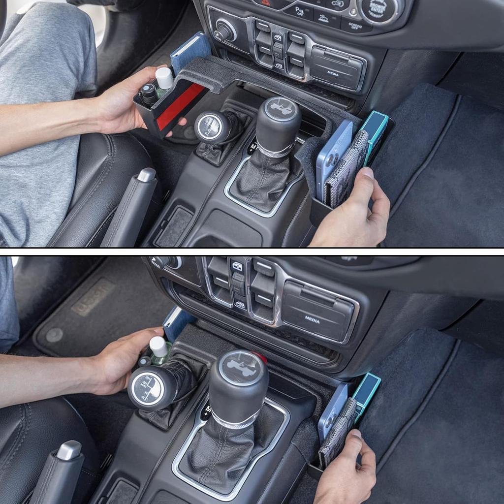 Center Console Gear Shift Organizer Tray Compatible With Jeep Wrangler JL/JLU 2018- 2024 2025 And Jeep Gladiator JT Truck -  2024 2025 Storage Box