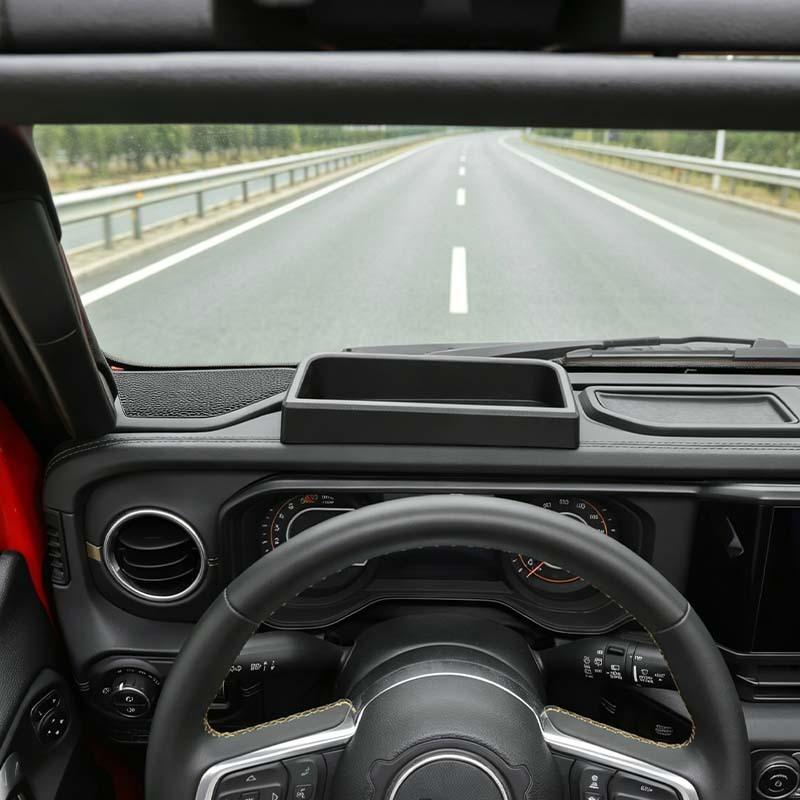 Car Dashboard Organizer Storage Box Container For Jeep Wrangler JL JT Gladiator 2024 Up Stowing Tidying Accessories