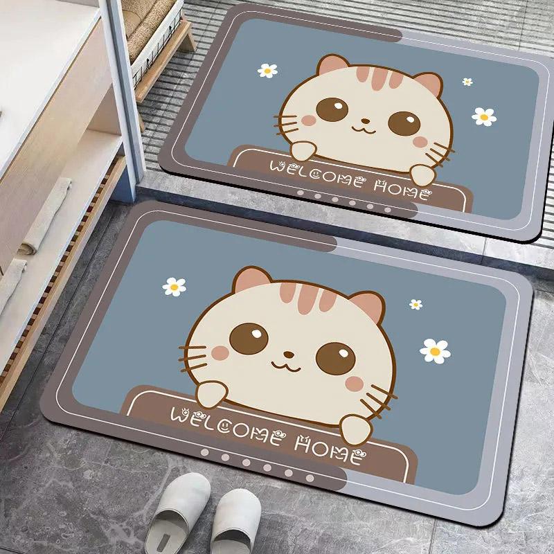 

2 шт. Бытовой нескользящий коврик для ванной комнаты, впитывающий коврик, придверный коврик, ковер для туалетной двери, коврик для спальни, кухни, пылезащитный коврик с принтом 40*60cm 2pcs