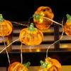Portable LED Pumpkin Lantern String 3D Hanging Pumpkin Light Glowing Halloween LED String Light Bar