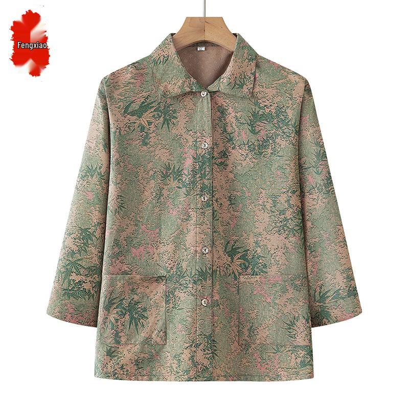 Elegant Plus Size Floral Cardigan Shirt 3XL