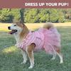 Luxury Dog Tulle Dress - Cute Princess Lace Wedding Dress with Flower Bowknot Multi-Layer Princess Tutu Skirt for Large Dogs - Pink, 2XL