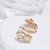 Fashion Colorful Natural Zircon Women Earrings  Gold Color Banquet Flower Earrings Statement Jewelry Crystal Gift