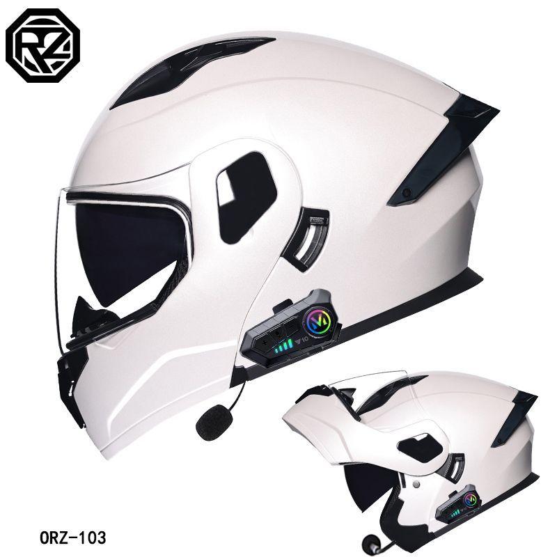 3C Certified small helmet body motorcycle open-face helmet with dual visors, suitable for men and women, with Bluetooth, full-face and half-face