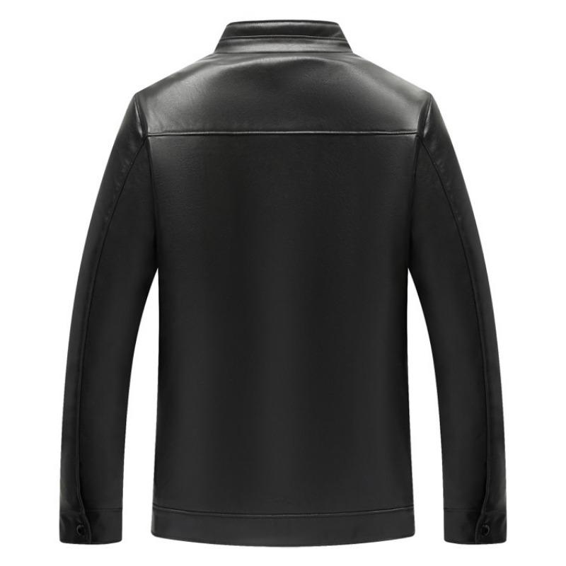 Kožená bunda zlatý zamatový stojatý golier pánska jesenná zamatová trendy kožená dad bunda pánske oblečenie