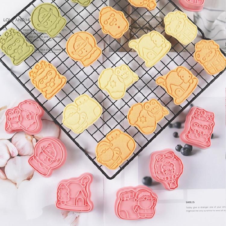 Christmas Cookie Pastry Cutter Set Festival Cookie Cutters for Christmas Baking High Heat Resistant Biscuits Mould