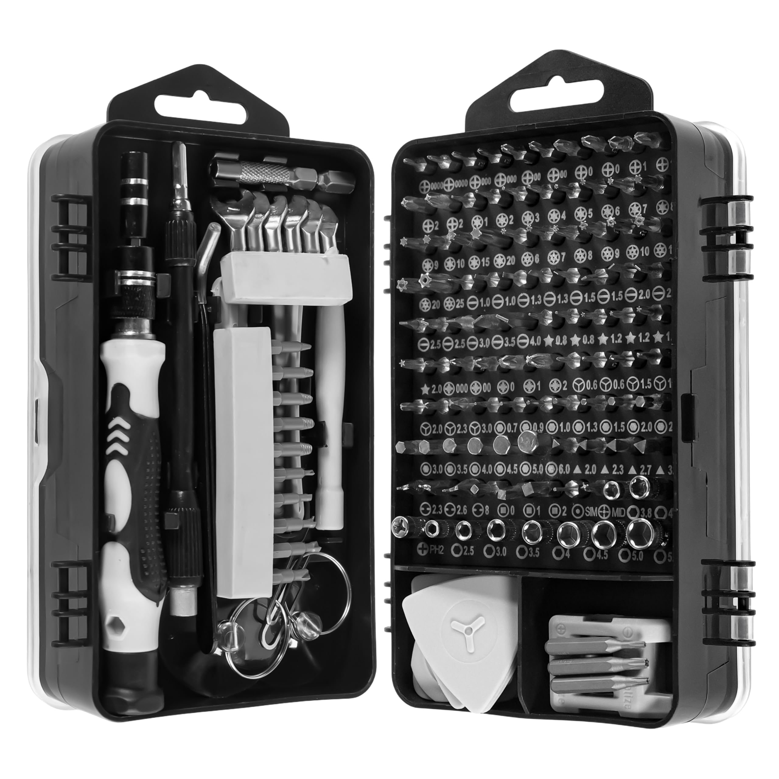 

STEELMIGHT Прецизионная отвертка Ремонтный инструмент Совместим с и Специально для и Часы Набор, 138-компонентный Многофункциональный комплект, Torx, Плоская головка, чёрный