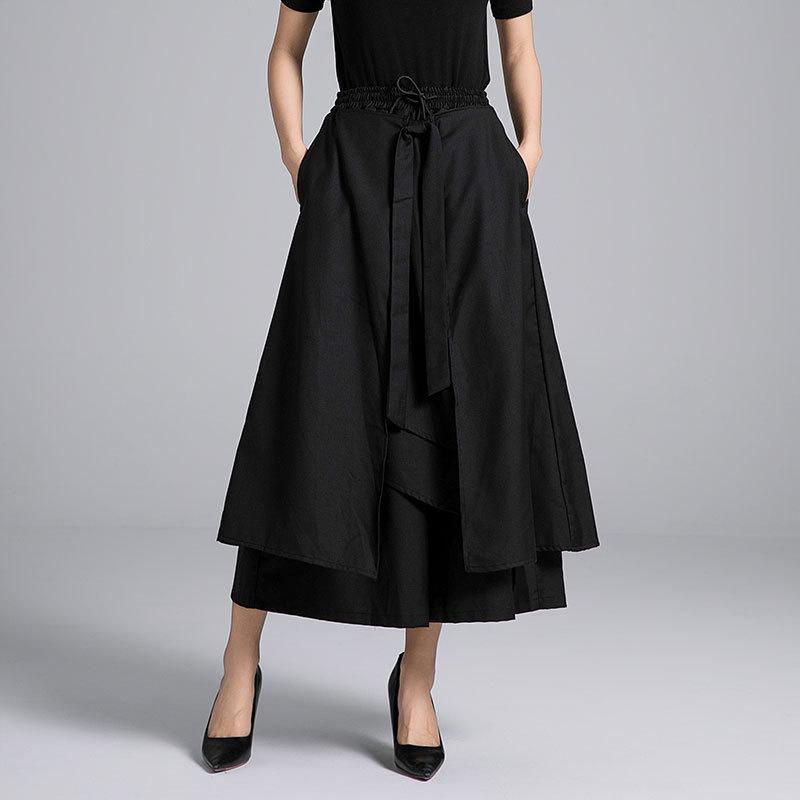 Retro Japanese Wide-Leg High-Waisted Casual Suit Pants – Modern Multi-Layer Design