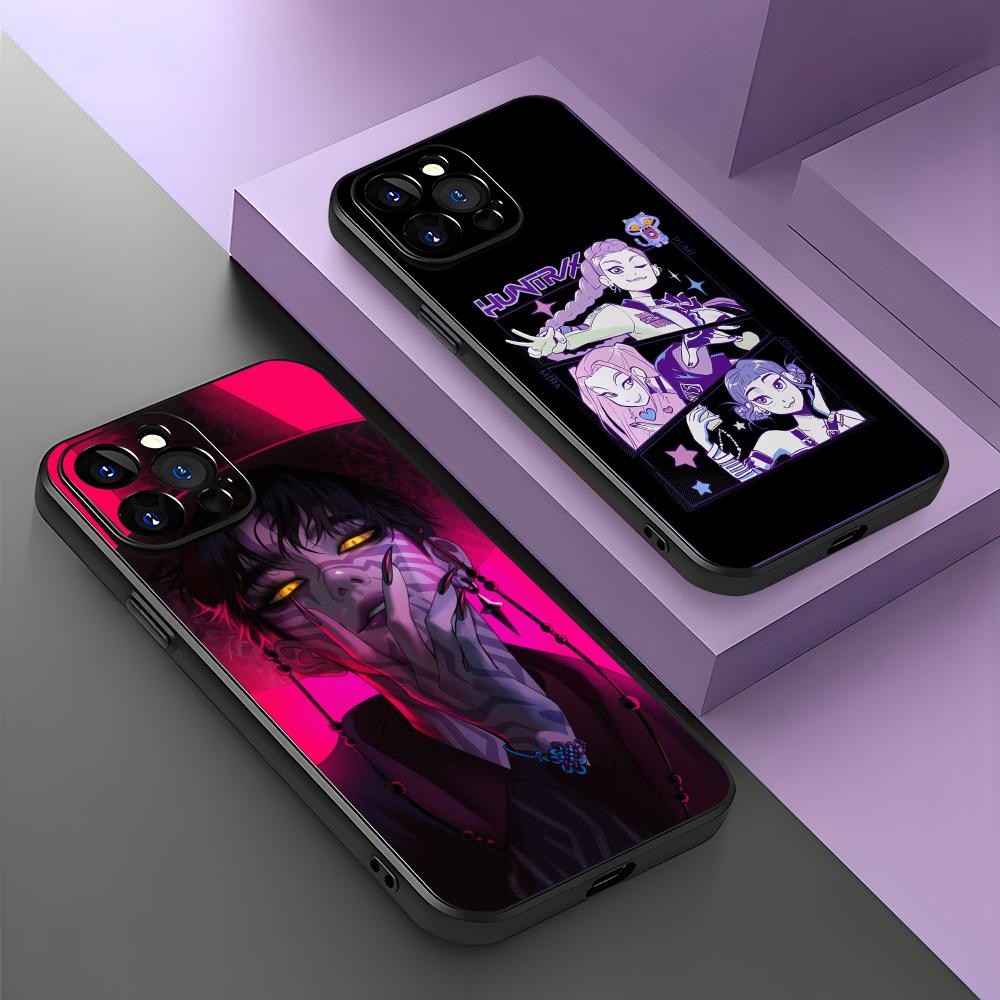 KPop Lovci démonů Jinu Pouzdro na telefon pro iPhone 16 16e 15 14 13 12 11 XS XR Plus Mini Pro Max Měkký černý Nárazuvzdorný kryt