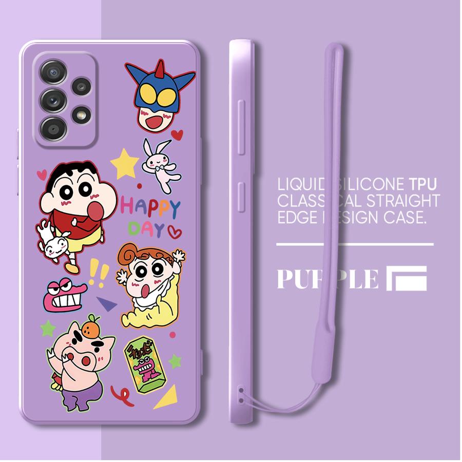 Case for Samsung Galaxy A20s A30s A06 A71 A73 A03 A02s A50 A56 A05 A04 A53 Phone Cover Cartoon Cute Shin-chan