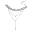 Elegant Shiny Rhinestone Long Tassel Necklace Online Influencer Hollow Clavicle Chain Anchor Accessories