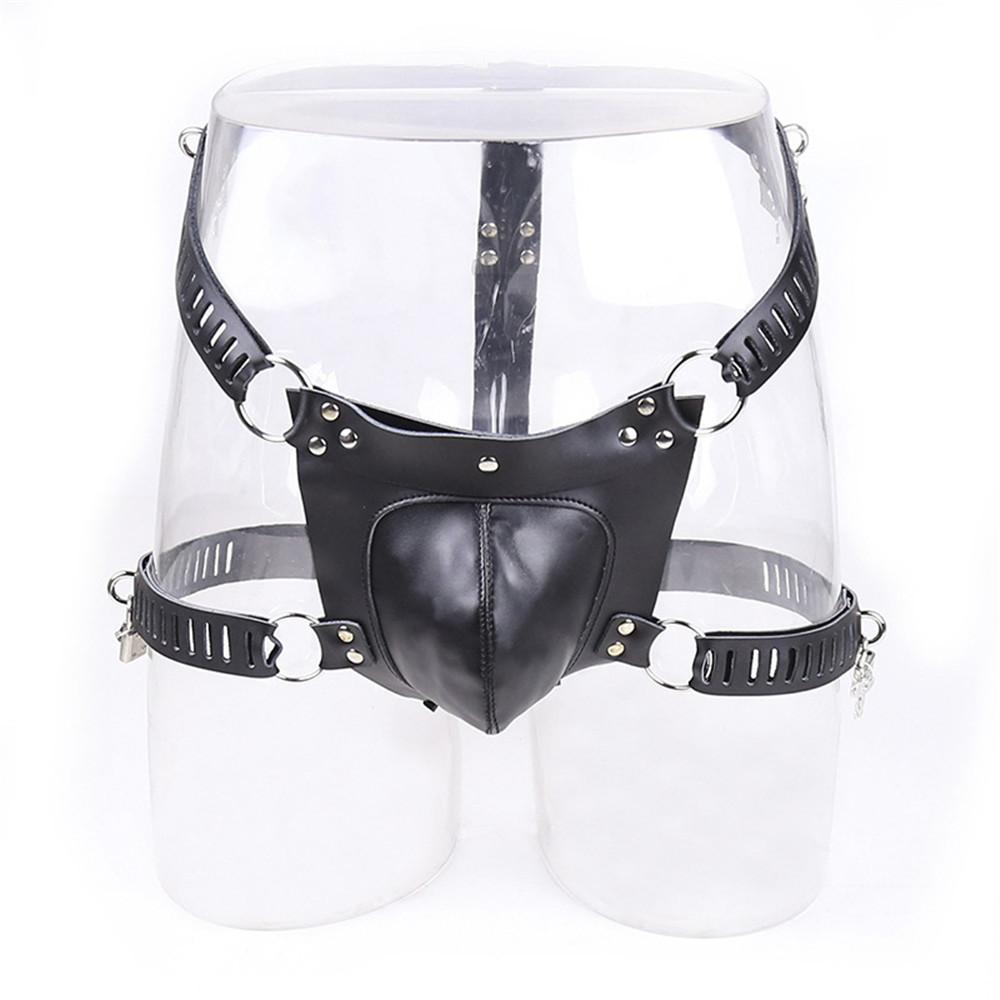 Male Chastity Pants Sexy Lingerie Panties Harness Leather Thong Underwear Bdsm Bondage Restraint Erotic Sex Toys for Women Men