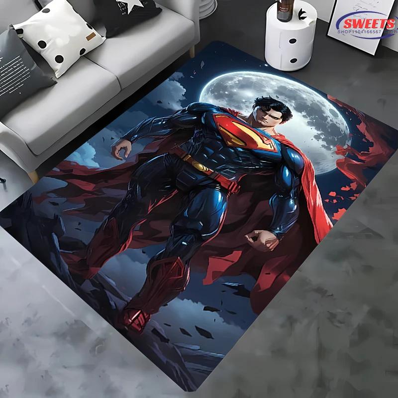 Superman Carpet, Bedroom Floor Mat, Living Room Sofa Bed Mat, Non-slip Exquisite Home Decor, Durable Machine Washable Rug