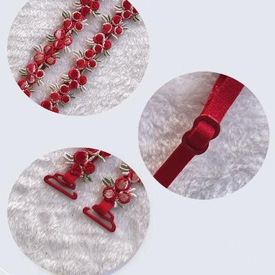 1Pair Sweet Flowers Lace Women Bra Straps Crochet Anti-Slip Elastic Adjustable Belt Shoulder Straps For Wedding Party Dress
