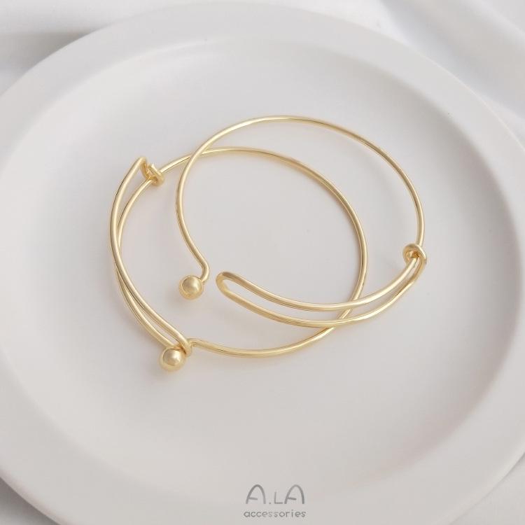 14K Gold-Filled Öffnbarer Armreif: Farberhaltendes handgefertigtes DIY Drahtwickel-Armband Schmuckzubehör