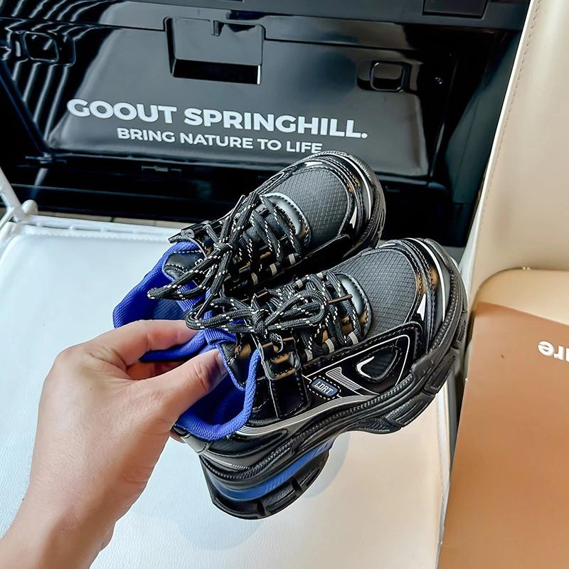 2024 Children Fashion Sneakers for Girls Boy Autumn New Korean Style Soft Thick Sole Anti-slippery Versatile Casual Sports Shoes