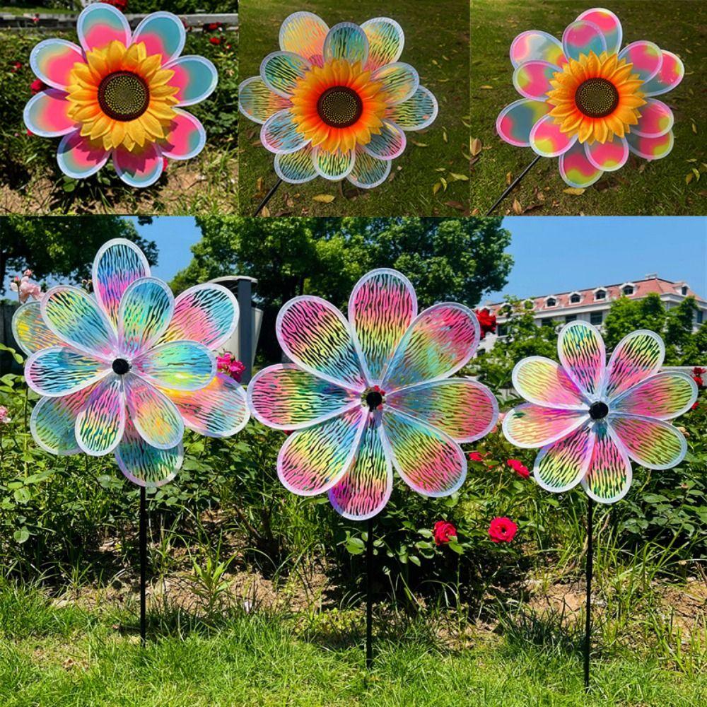 Multistyles Rotating Sunflower Wind Spinner Large Turntable Windmill Outdoor Party Picnic Decor