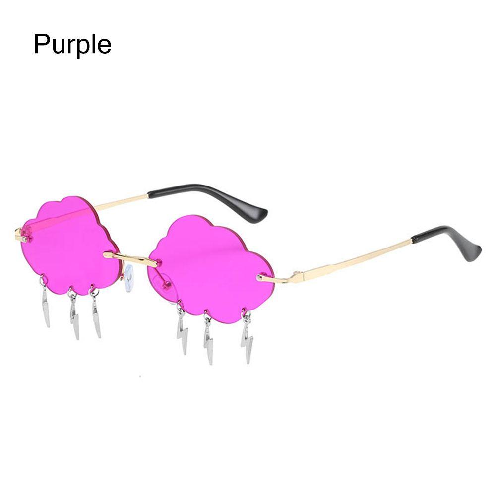 Funny Clouds Shaped Sunglasses Lightning Pendent Sunglasses Rimless Sunglasses 90s Sun Glasses Steampunk Disco Party Glasses