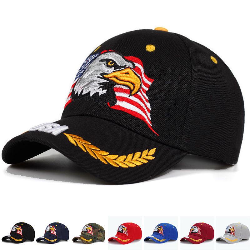 Men's and Women's American Flag Eagle Embroidery Baseball Cap - Korean Style Duckbill, Fashionable Outdoor Sunshade Hat