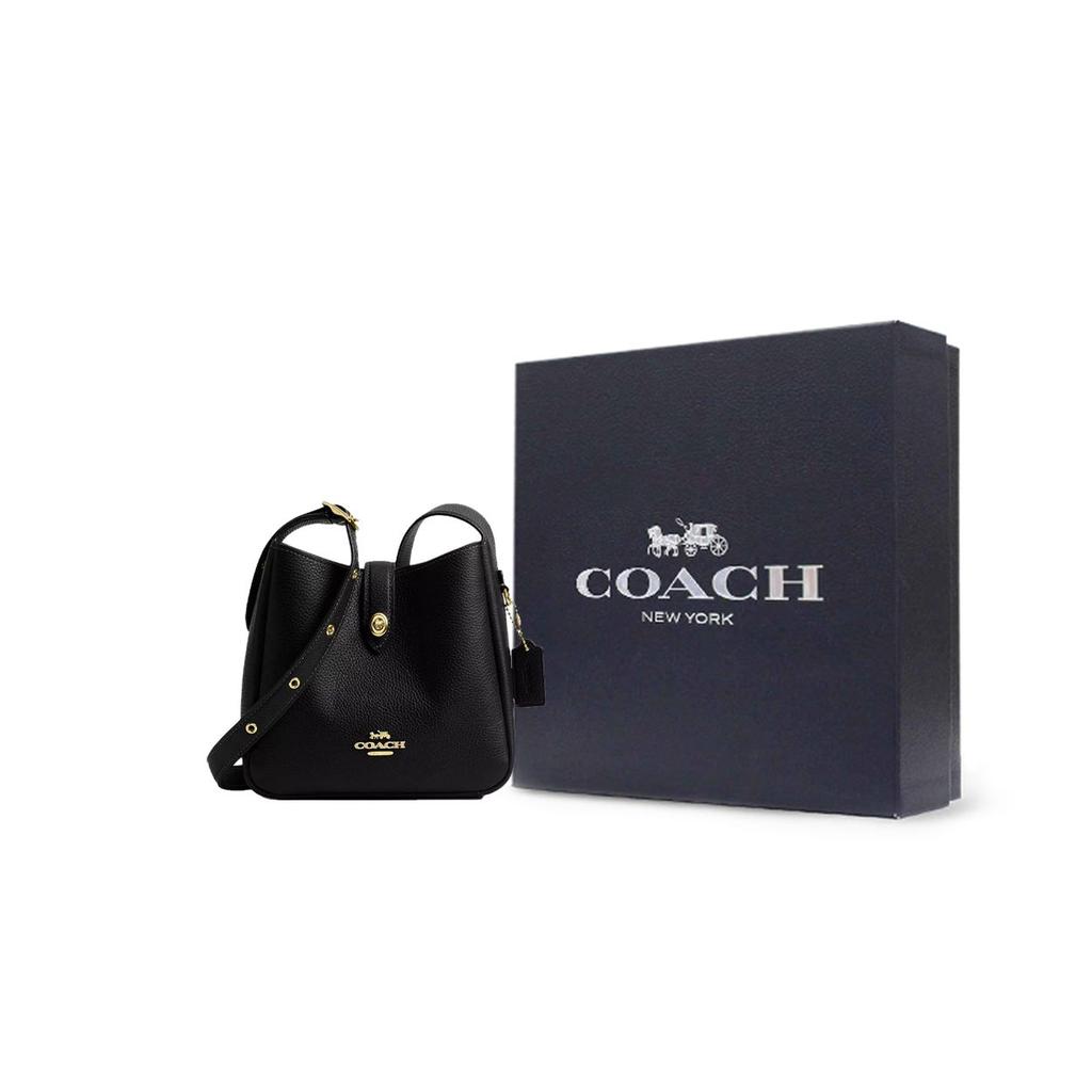 Coach Hadley 20 Leather Shoulder Crossbody Bag Women Bags Black CAL60-IMBLK