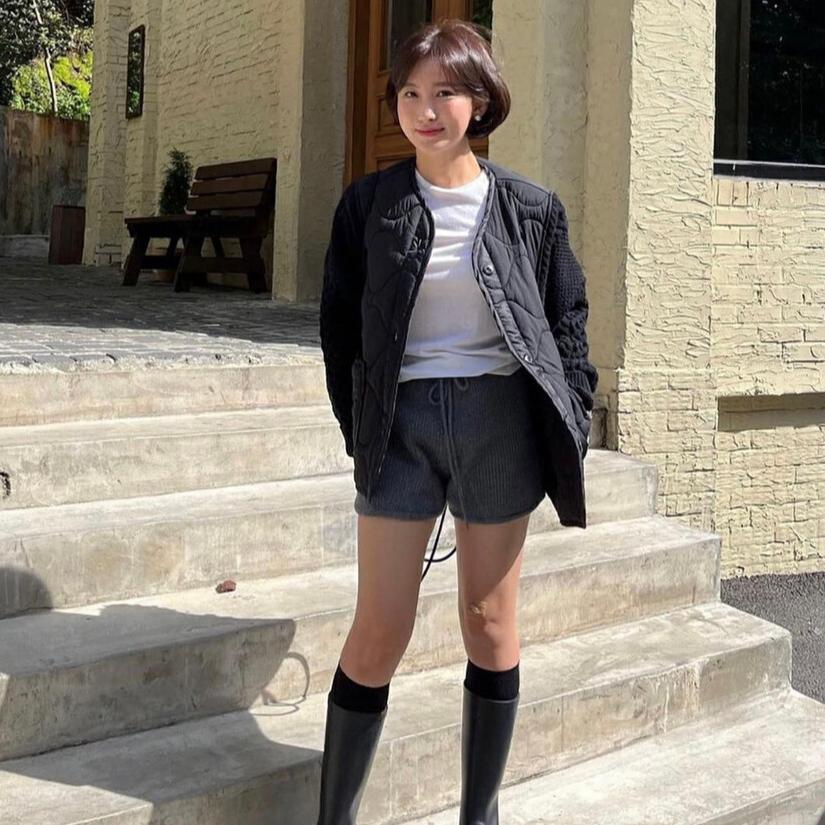 DIMANAF 2025 Winter Women Sweaters Patchwork Wadded Buttons Coat Knitting Jacket Fake Two-Piece Loose Sweater