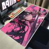 Anime Girl Mouse Pad Speed NonSlip Gaming Desk Mat Laptop Keyboard Tray Office Pc ESports Kawaii Black Red