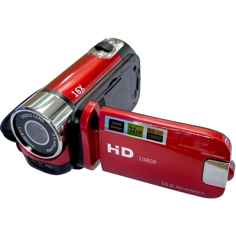 Videocamera 16MP Full HD Zoom digitale Videocamera Schermo LCD TFT Riprese DVR Videocamera Schermo da 2,7 pollici Visualizzazione Riproduzione