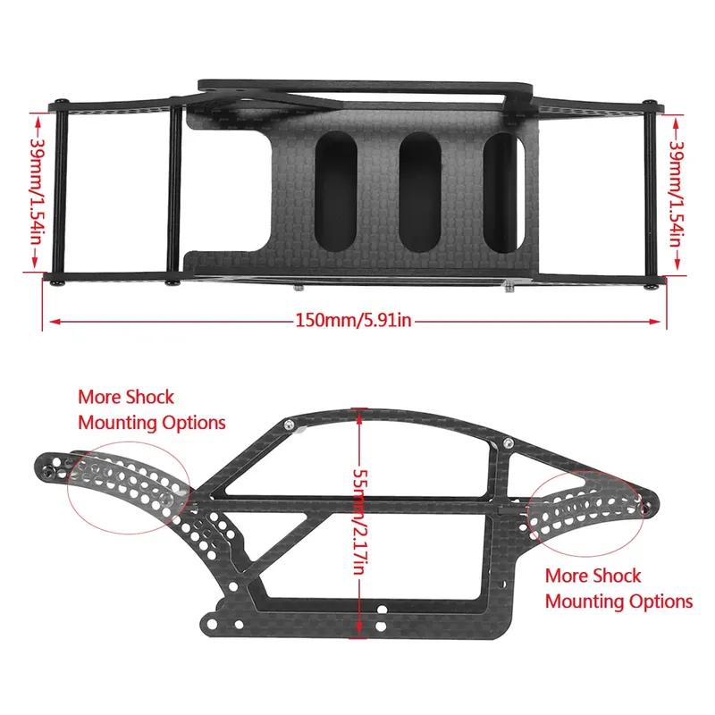 1 Set Carbon Fiber Comp Chassis Kit for 1/18 RC Crawler Car TRX4M Bronco Defender Upgrade
