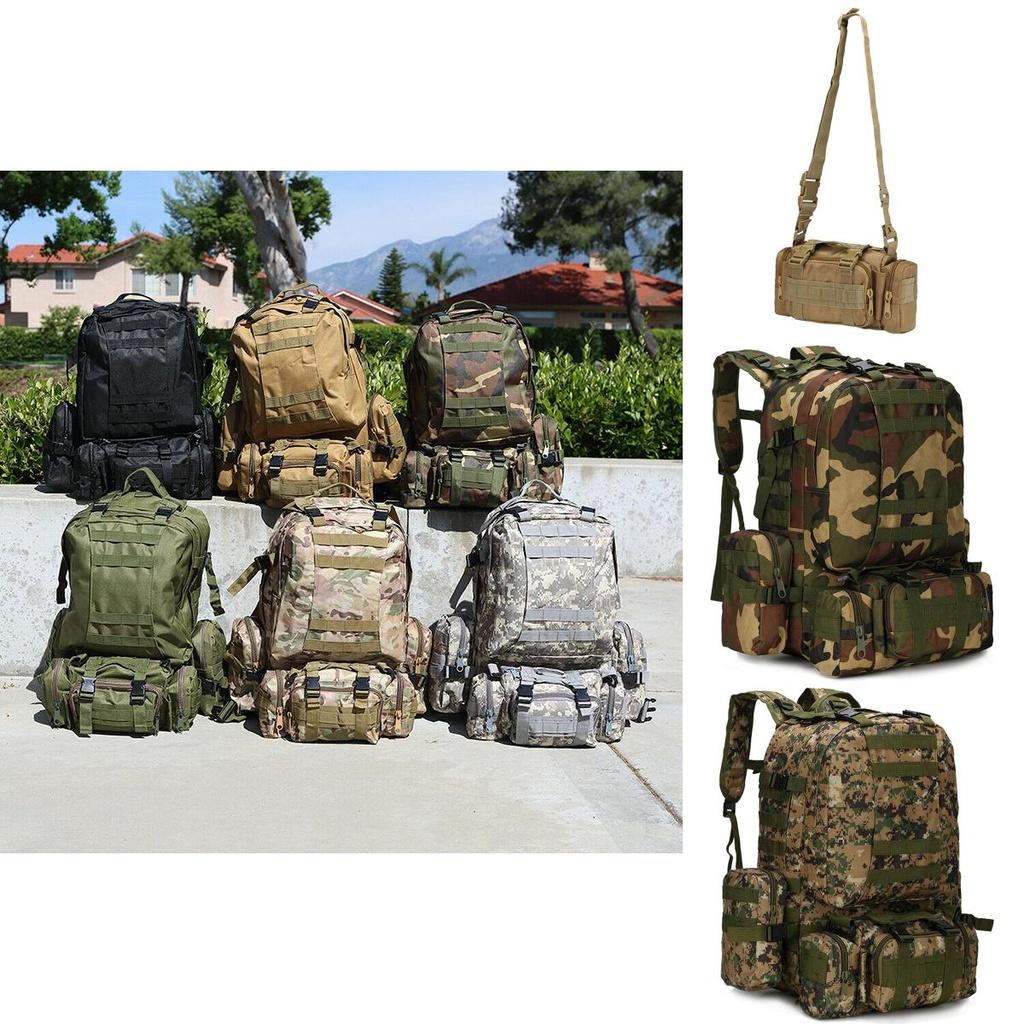 Large Capacity 65l Outdoor Military Tactical Sportbag With Multipockets And Breathable Padding Shoulder Straps