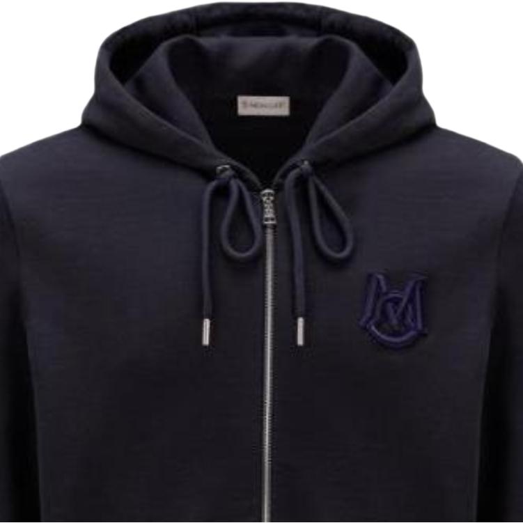 Moncler Solid Color Hooded Zip-Up Long Sleeve Sweatshirt Men sweatshirts Black H20918G00052809KR778