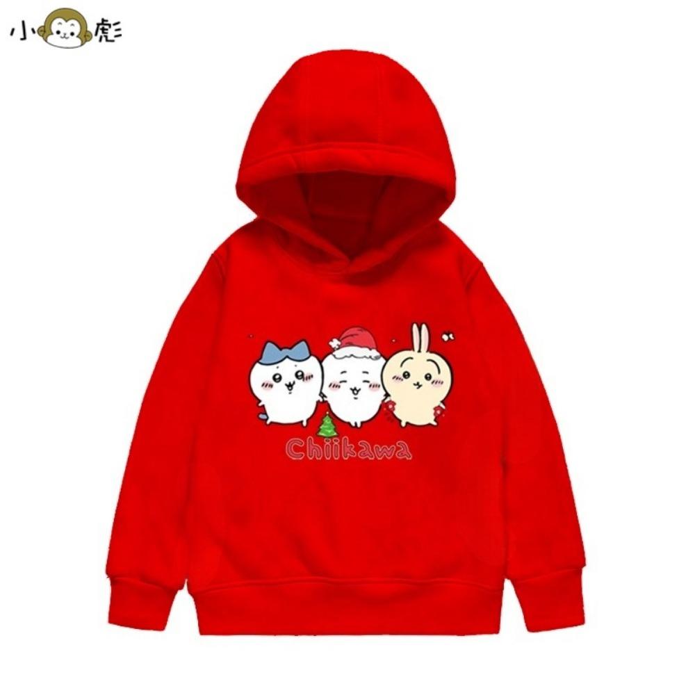 Children's Autumn and Winter Christmas Joint Jiyi Kawa Hooded Sweatshirt Printed Boys and Girls Children's Casual Pullover