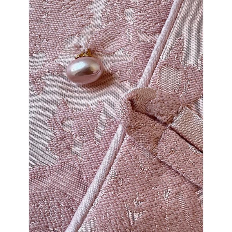 Light Pink Vest Women's Spring and Autumn New Style Temperament Stand-up Collar Retro Clip-on Women's Top Antique Style